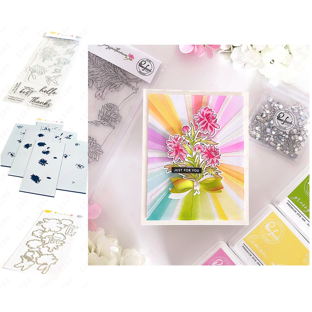 

2023 Diy Greeting Card Handmade Craft Mold New Chrysanthemum Metal Cutting Dies Scrapbooking Diary Decoration Embossing Template