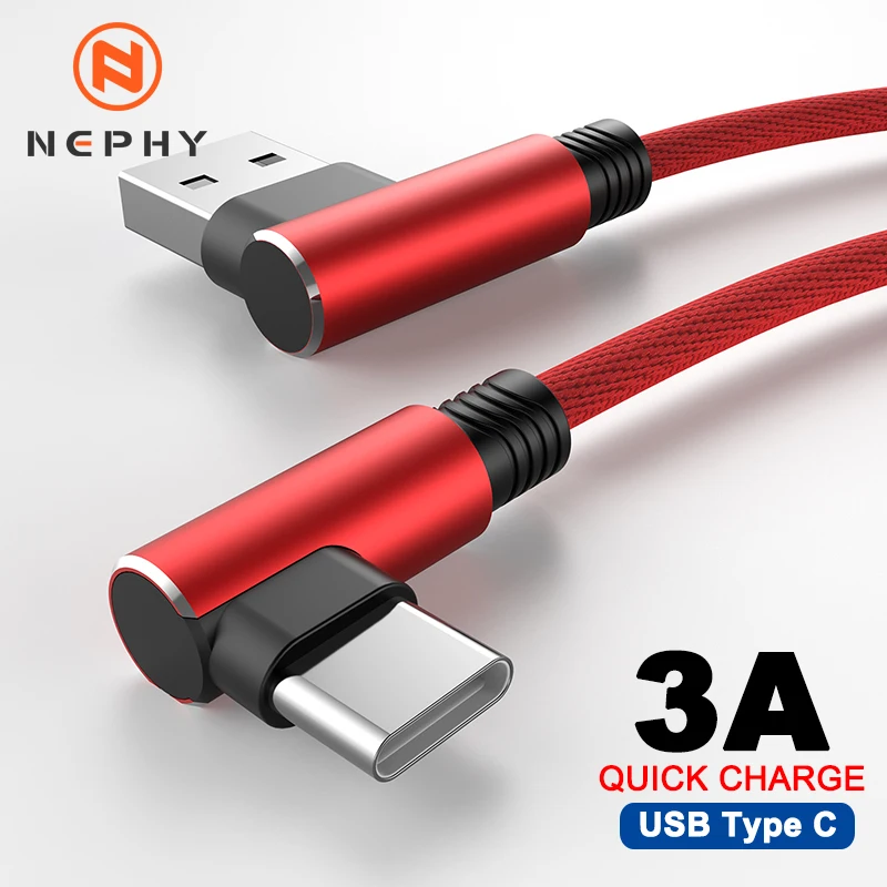 

90 Degree USB C Cable For Xiaomi 12 POCO F3 F4 GT Samsung Huawei Oneplus USB Type C 3A Fast Charging Data Cord Charger Wire 3m