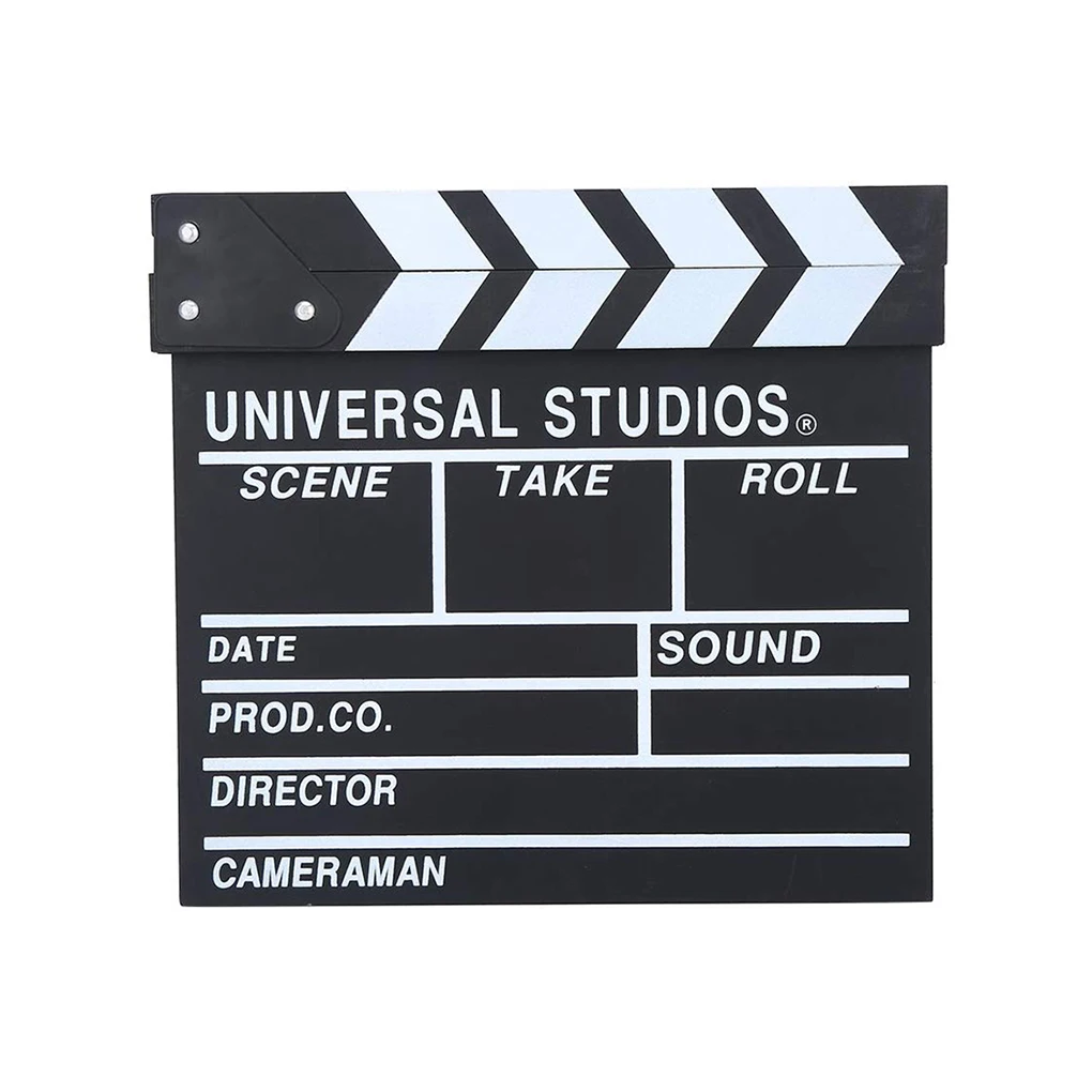 Director Film Clapboard Action Scene Clapper Board Wooden Movie Film Clap Slate  L  Black