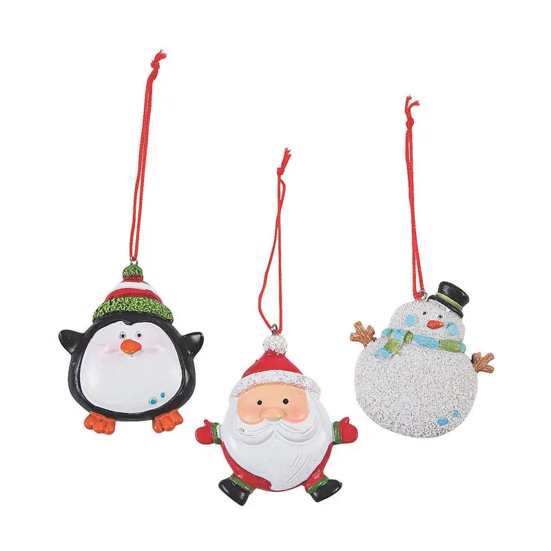 

Multi-color Resin Christmas Character Ornaments, 12 Count