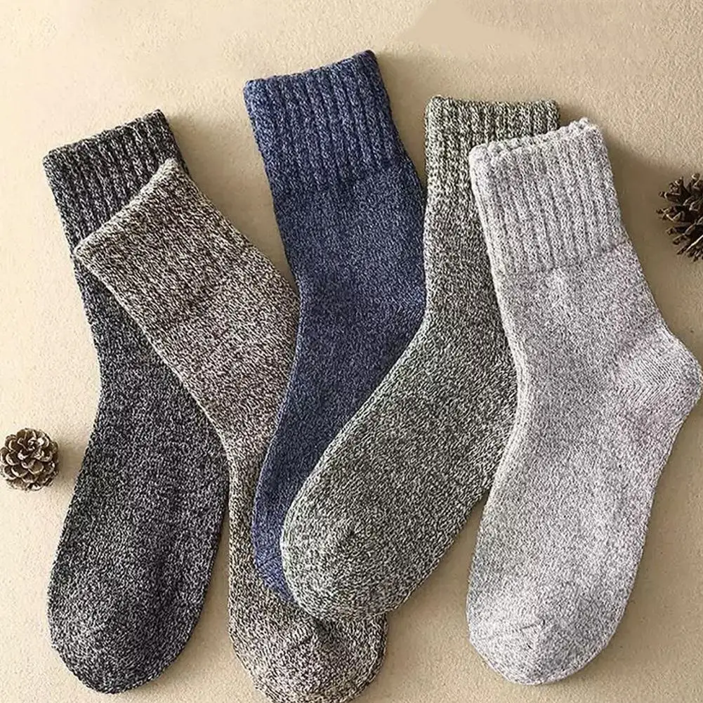 

3 Pairs Winter Unisex Men Super Thick Warm High Quality Wool Harajuk Hair Retro Thermosocks Women Socks Cotton Casual Rabbi D2o5