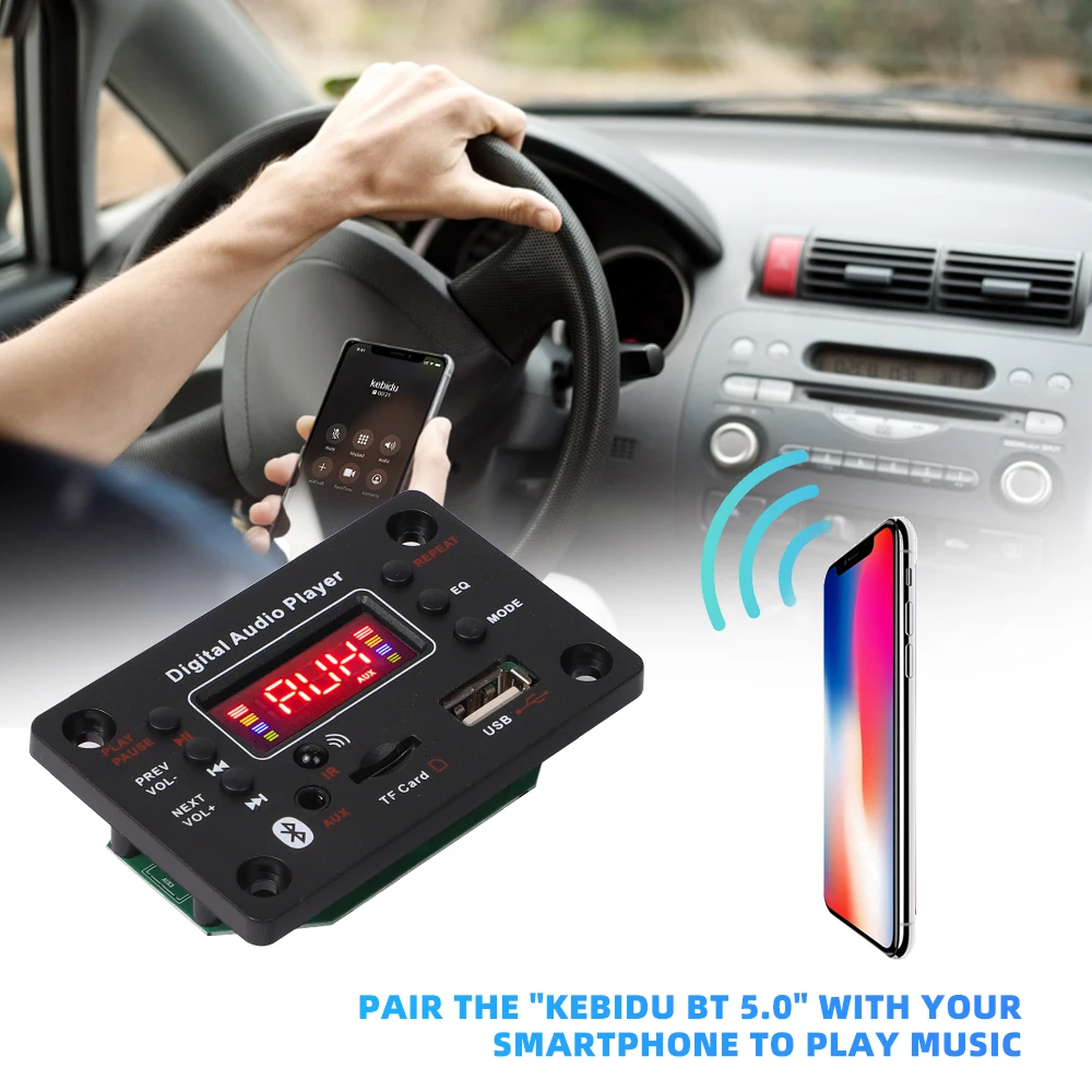 Bluetooth усилитель DC 12 В MP3-декодер плата беспроводной автомобильный MP3-плеер USB