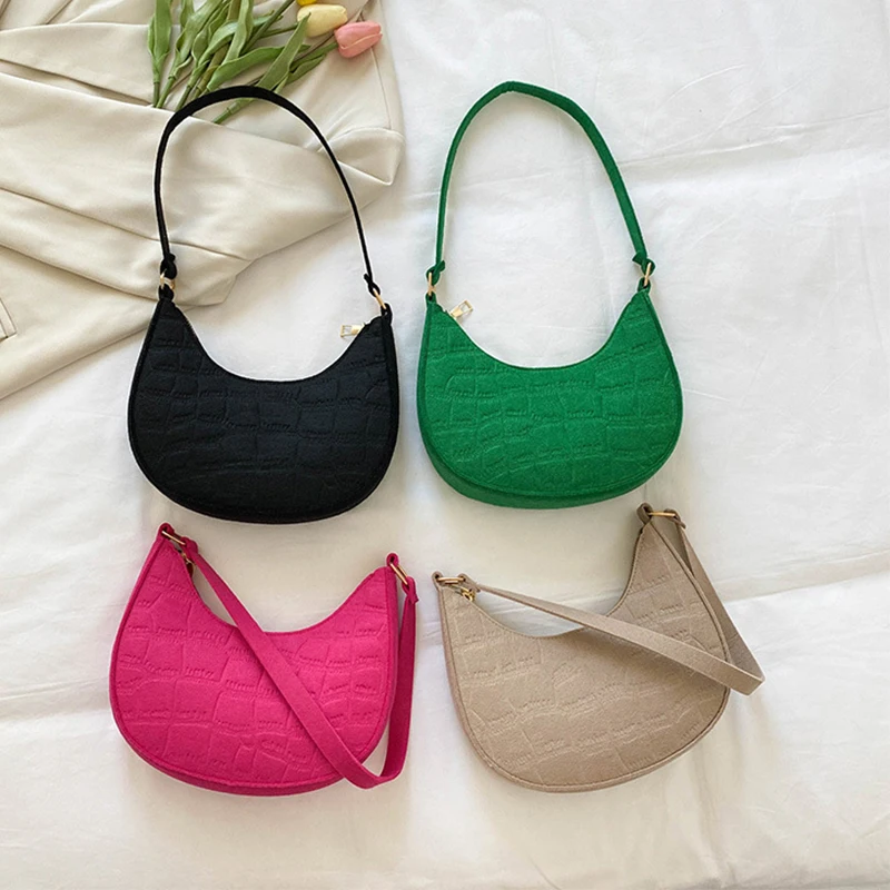 

2022 New Solid Color Casual Mini Underarm Girl Bag Fashion Women Handbags Female Shoulder Pouch Hot Sale Ladies Leather Tote Bag