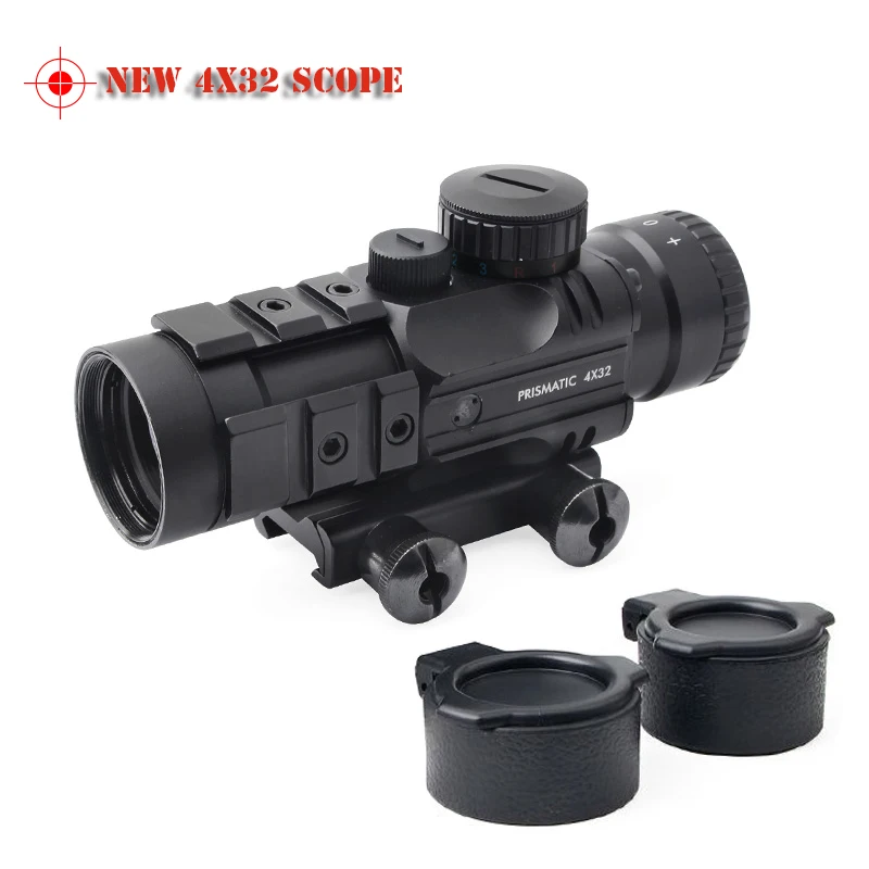 

4X32 Tactical Red Dot Optical Sight Light Rifle Cross Spotting Scope 20MM Rail Airsoft Pistola Accessories for Hunting Optics