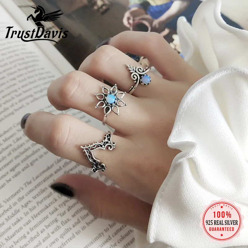 

ElfoPlataSi Genuine 925 Sterling Silver Vintage Royal Style Openwork Ring For Charm Women Minimalist Fine Fashion Jewelry DA1196