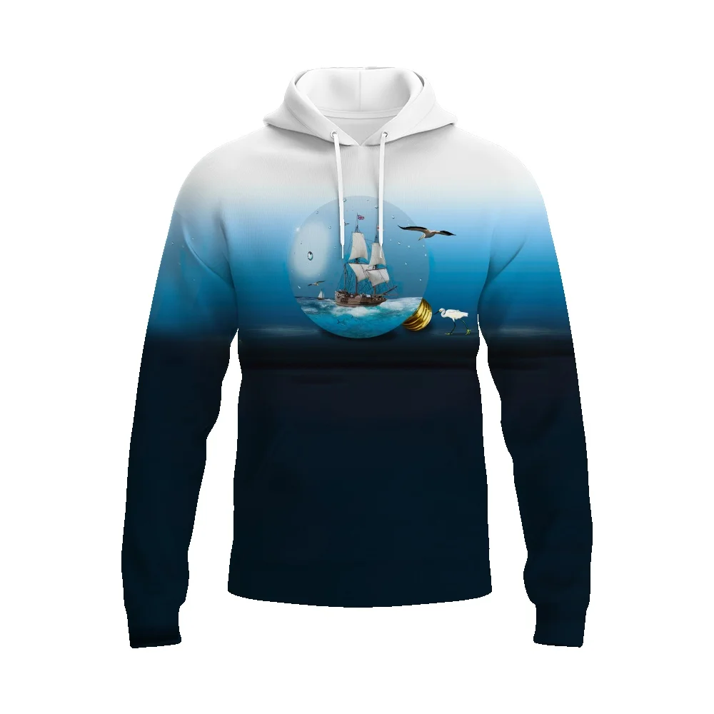 

3D sail printing men's Japanese cityboy jacket men's autumn tide brand black cardigan sweater loose long-sleeved top hoodie