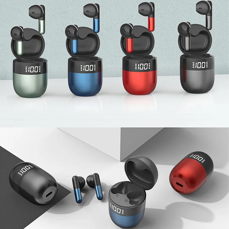 

J28 Высококачественные беспроводные наушники Bluetooth с дисплеем мощности, геймерские TWS наушники-вкладыши, гарнитура Handsfree, разноцветная 022