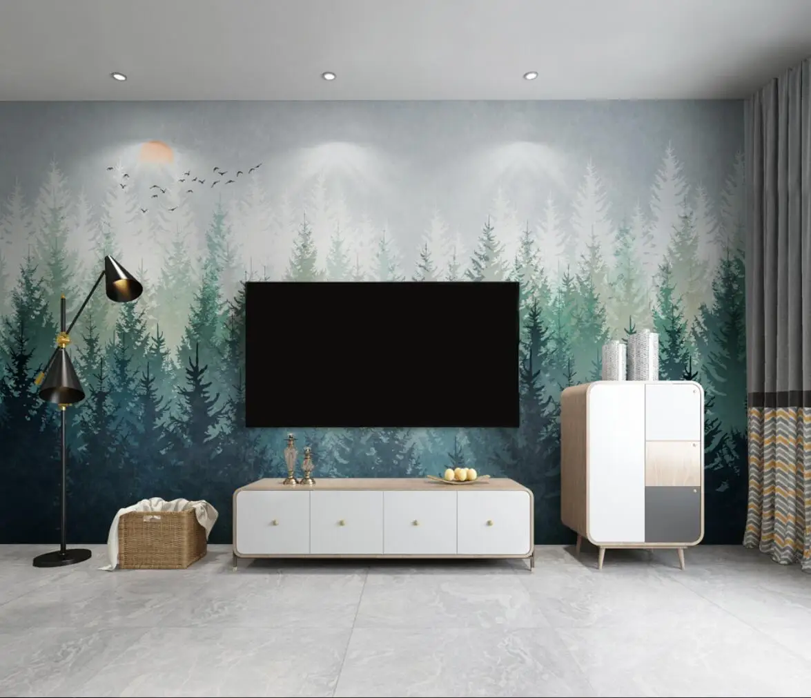 

Custom papel de parede 3D Nordic fantasy trees and birds mural wallpaper living room TV background wall wall papers home decor