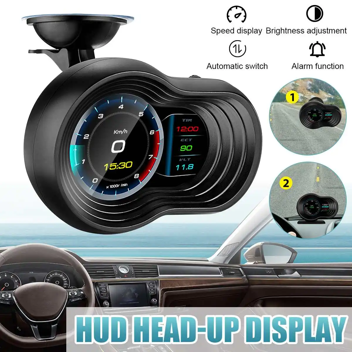 

F9 HUD OBD2 цифровой дисплей Guage контроль скорости с ускорением турбо-тормозом обновленная версия