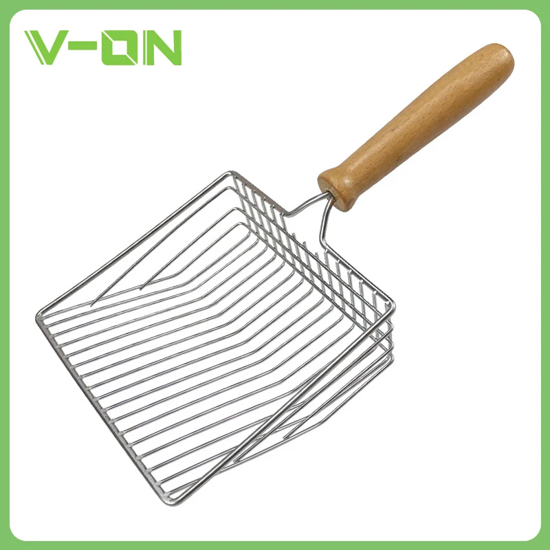 

Cat Litter Shovel Metal Wooden Handle for Efficient Litter Cleaning