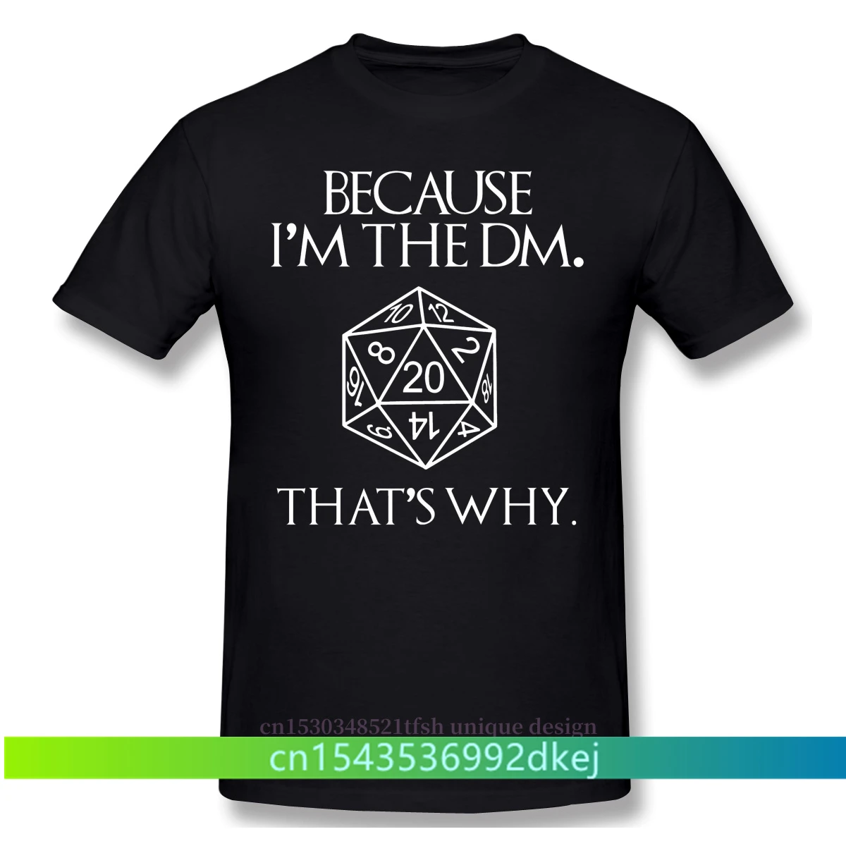 Мужская черная футболка Dungeon Master Adventure Games потому что я DM Thats Why футболки из чистого