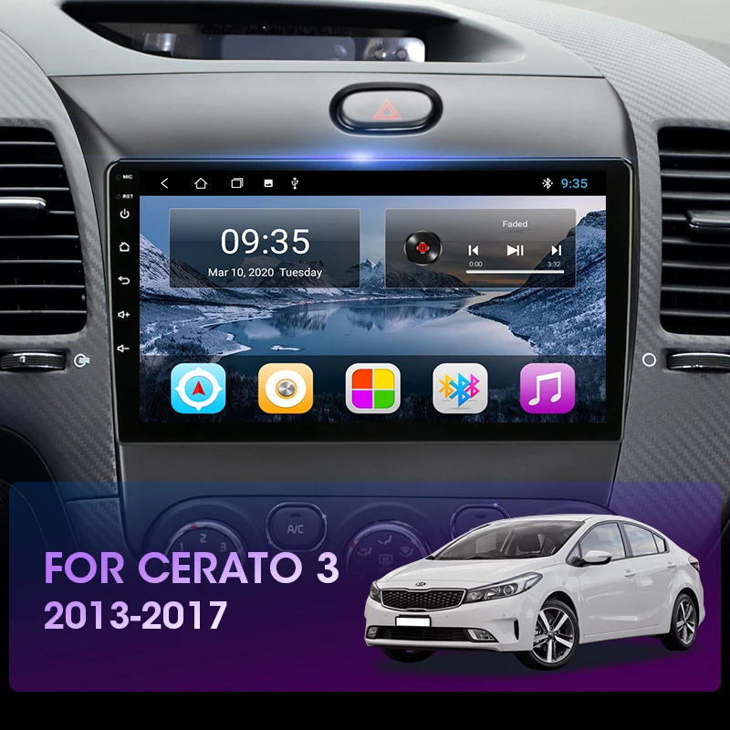 vtopek 9 4gwifi 2din android 10 0 car radio multimedia video player navigation gps dsp for kia k3 cerato forte 2013 2017 3 yd free global shipping