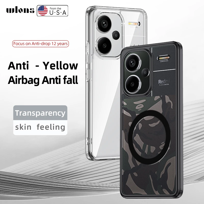 

For Xiaomi Redmi Note 13 Pro Plus Case Magnetic Transparent Matte Hard PC Shockproof Semitransparent Back Cover for Redmi Note13