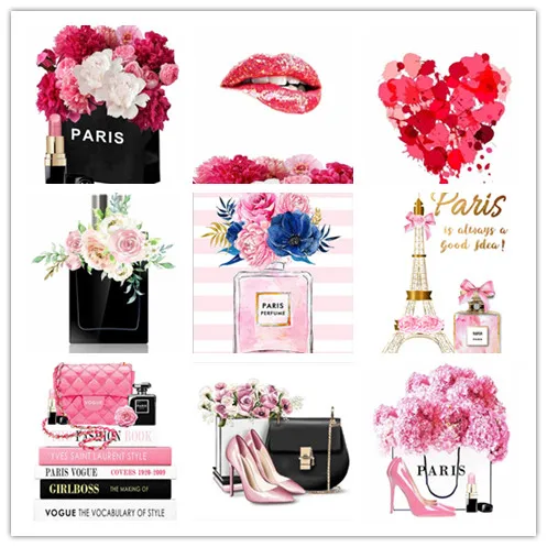 

Rustom Flower Perfume Bottle Fashion Book Diamond Painting Makeup Diamond Embroidery Art Picture Modern Girl Woman Room Decorati