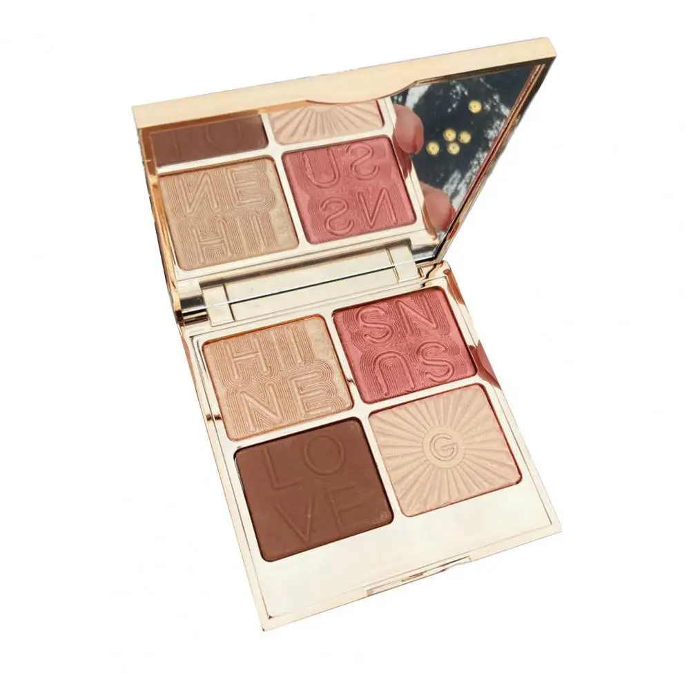 

Facial Brighten Highlighter Contour Palette 4 Colors Makeup Tools Women for Daily Life Cosmetic Shadow Powder for Daily Life
