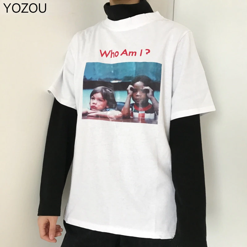 

YOZOU 2022 Summer Original Design Cotton White Short Sleeve Graphic Tee Tshirt for Women Top Unisex Loose Oversized Oneck Casual