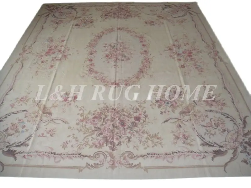 

Free shipping 12.05'x15.3' European aubusson rugs and carpets European abusson hand weave carpets for home deocation