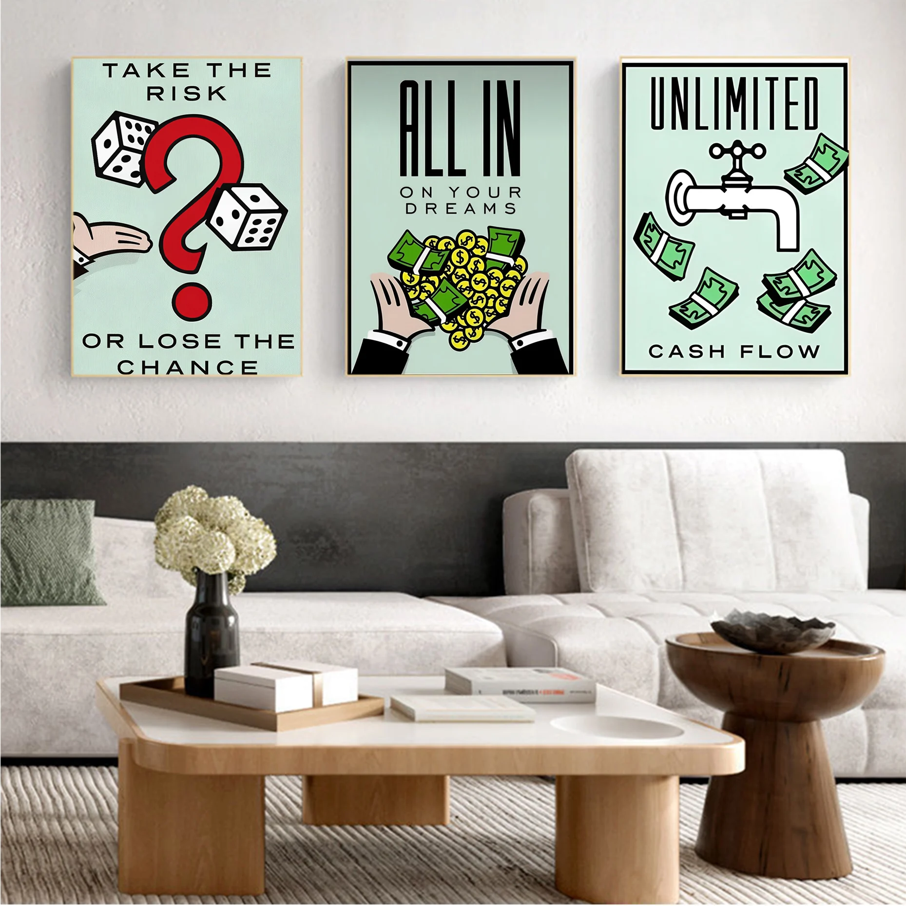 

Monopoly Millionaire Dollar Poster Classic Anime Poster Fancy Wall Sticker For Living Room Bar Decoration Decor Art Stickers