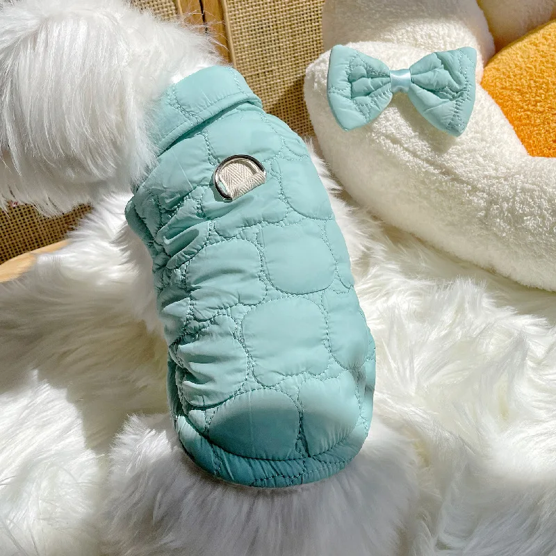

Bow Coat Jacket Cotton Dog Clothes Thicken Small Dogs Clothing Pet Outfits Cute Autumn Winter Yorkies Green Boy Ropa Para Perro