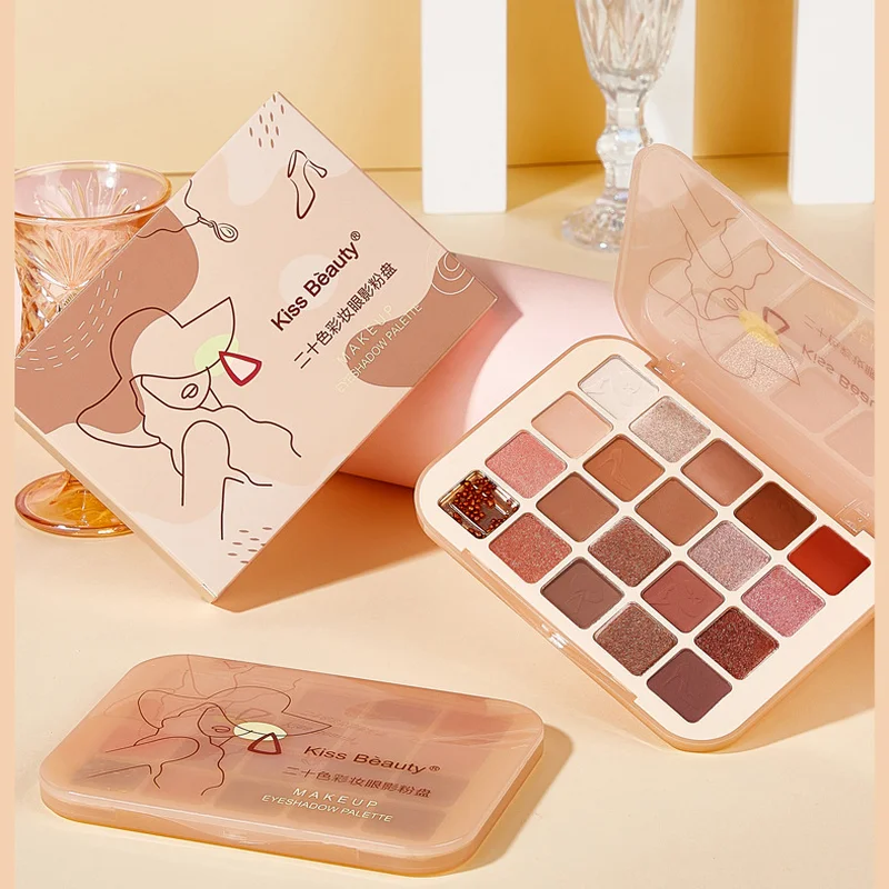 

20-color Pearlescent Eyeshadow Palette Cute Makeup Palette Matte Eye Color Easy To Color Girly Eyeshadow Female Cosmetics