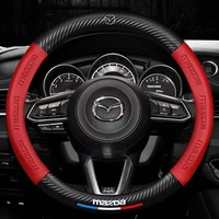 car carbon fiber steering wheel cover non slip suitable for mazda 2 3 5 6 axela atenza mx5 cx3 cx4 cx5 cx7 cx9 rx8 rx7 mx3 demio
