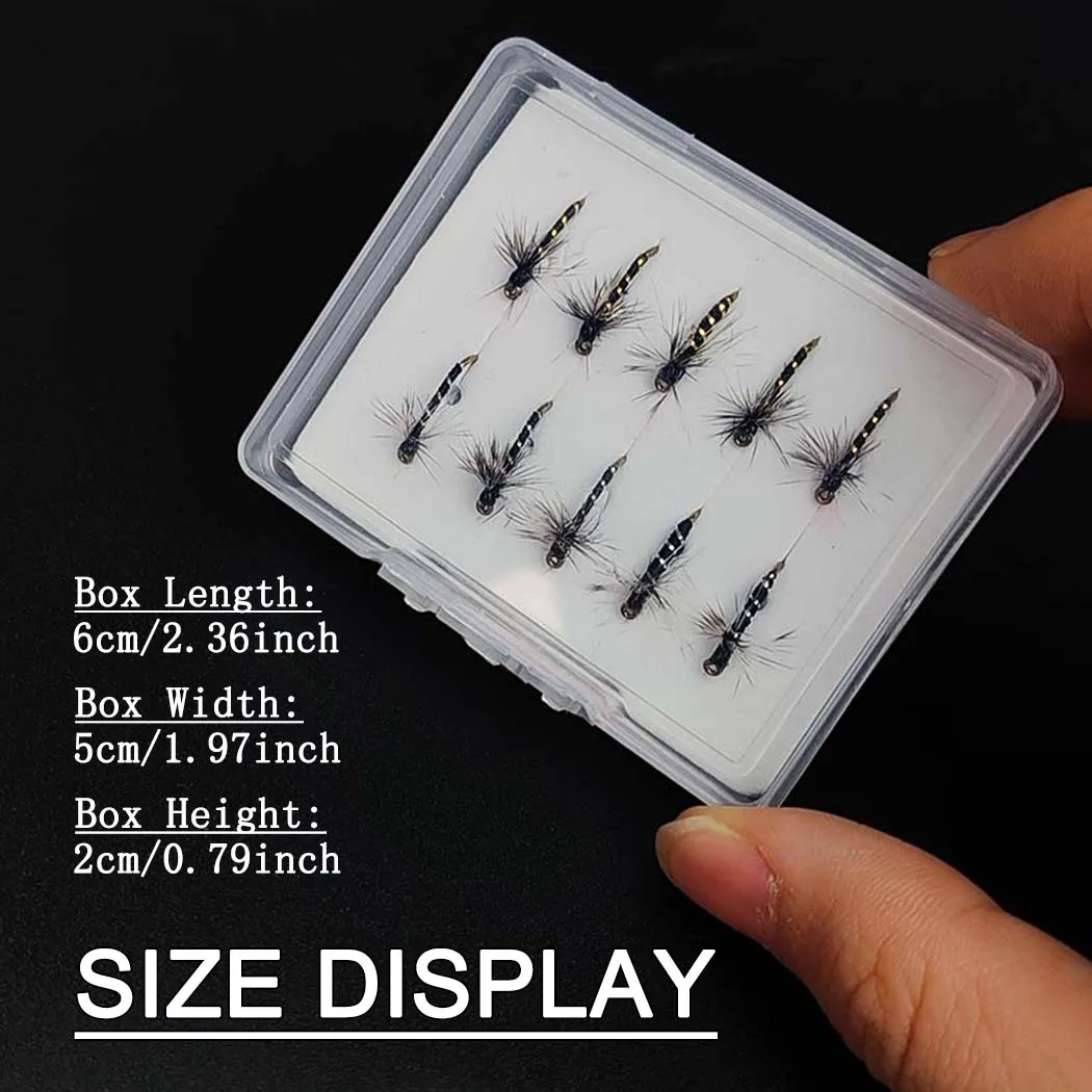 Фото 5/10 шт. с коробкой Griffith Midges Bait - размеры # 14 |   Нахлыстовая наживка для рыбалки |   Сухие мухи |   Ловля форели/Окунь №3