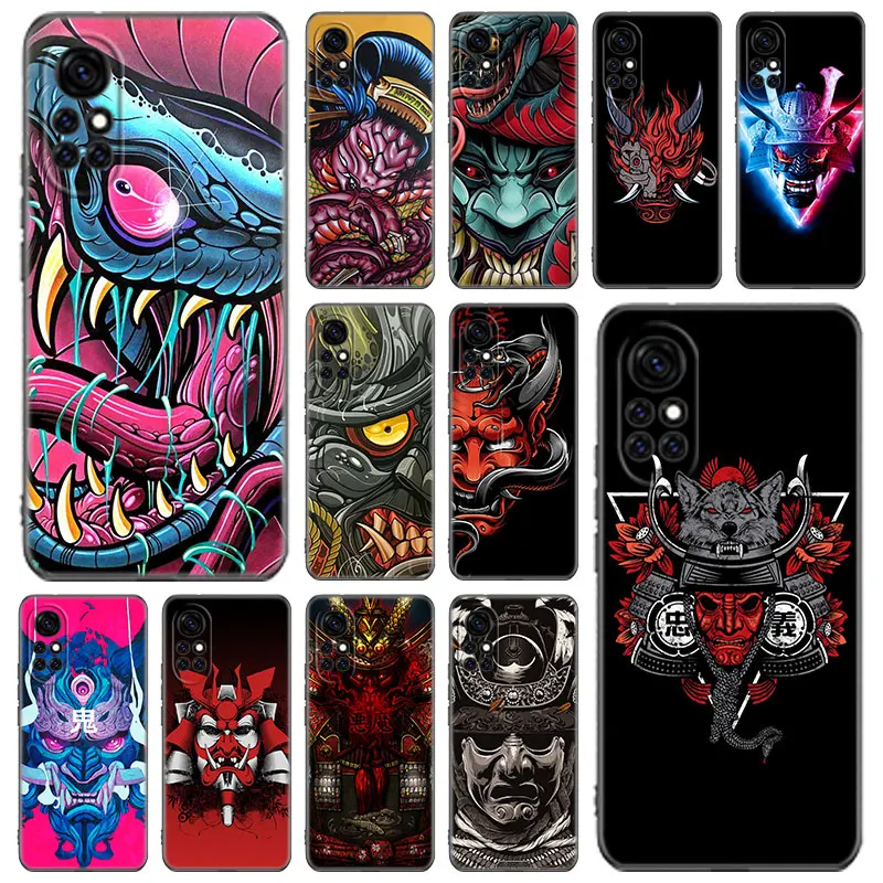 Fashion Samurai Demon Phone Case For Huawei Honor 60 50 SE 30S Mate 30 20 10 Lite 40 Nova 9 8 Pro Y60 8i 7i 7SE 5T Premium