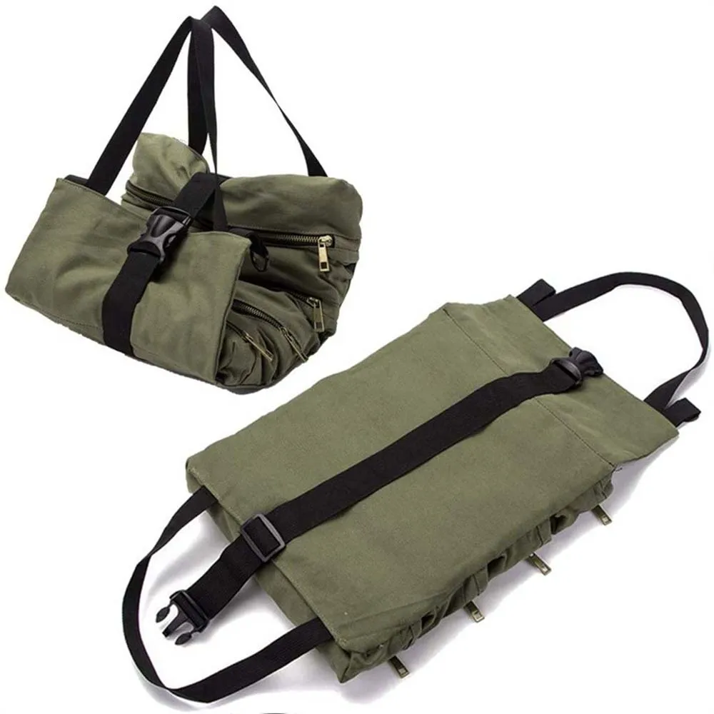 Подвесная сумка для хранения холщовая многослойная инструментов на молнии