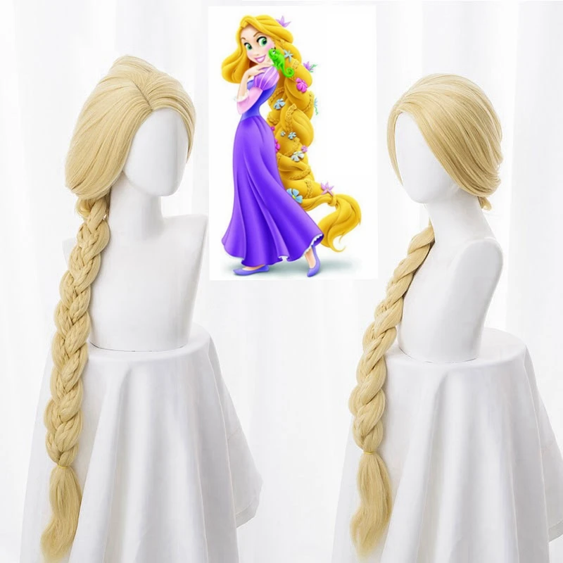 

Tangled Princess 120cm Long Straight Blonde Super Long Cosplay Wig Rapunzel Synthetic Hair Anime Wig Wig Cap