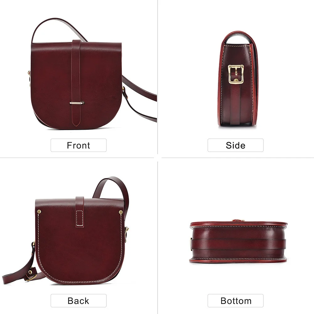 Женская сумка через плечо из натуральной кожи в стиле ретро