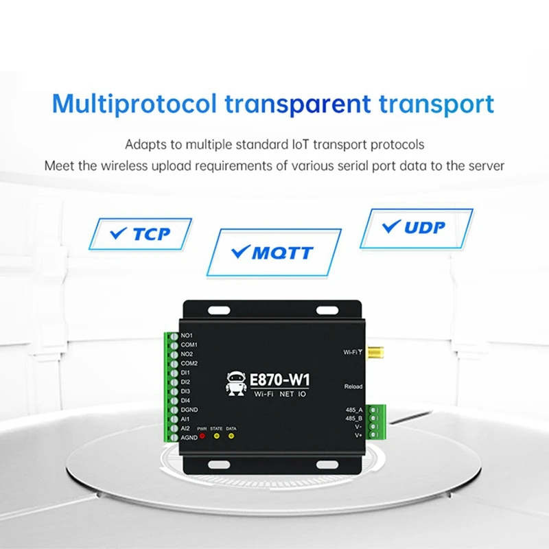 Замена Wifi Edge захвата шлюза IO контроллер Ethernet RS485 4DI + 2DO 2AI E870-W1 TCP/UDP/MQTT протокол Modbus