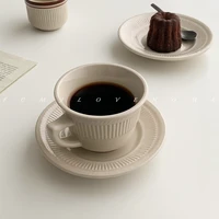 striped retro ceramic coffee cup and saucer creative afternoon tea cup and saucer travel crockery turkish tazas de cafe cups