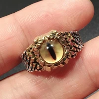 fashion simple snake eye rings for men and women vintage boa evil eye opening adjustable index ring punk jewelry holiday gift