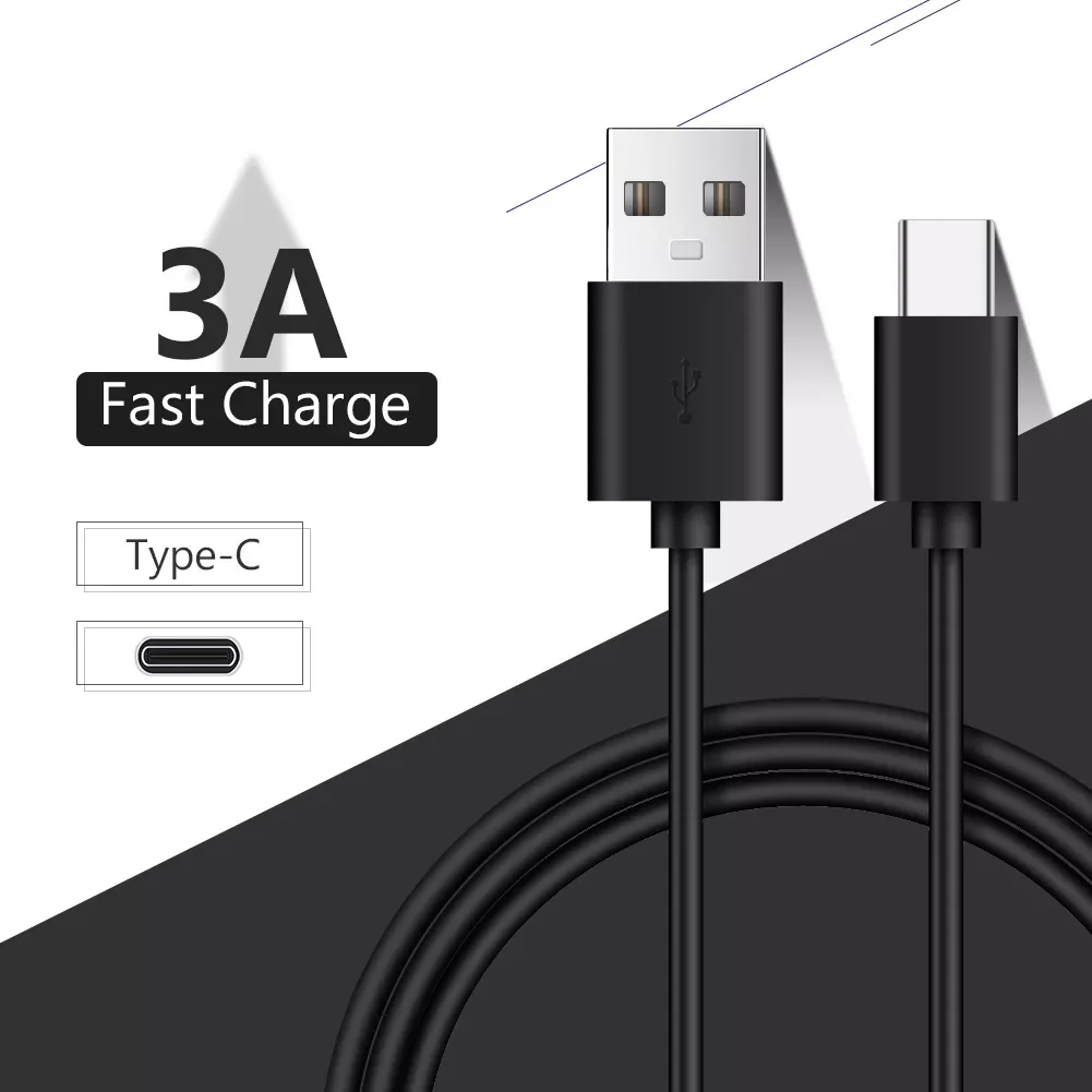 

25/100/150/200/300cm Black USB C Type C Data Sync Charger Cable 3A Fast Charging Cord For Xiomi Redmi Note 7 8 Pro Huawei