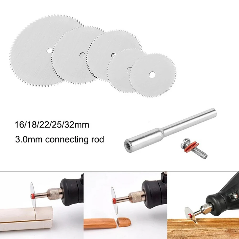 

5pcs Circular Saw Blade With 3.0mm Mandrel Electric Grinding Cutting Disc For Metal Wood Cutting Tool Rotary Tool 16-32mm