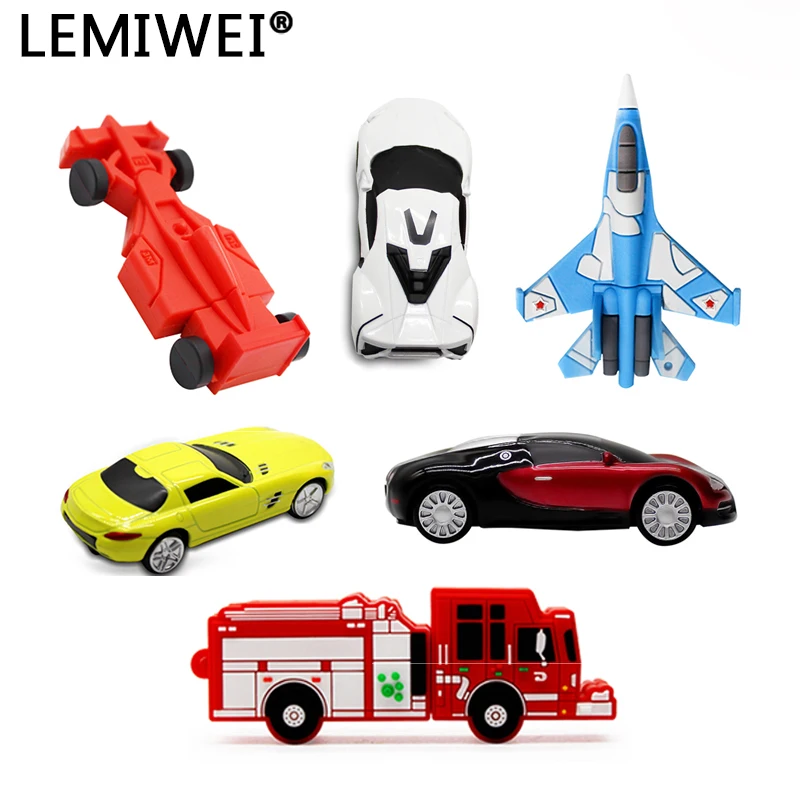 Lemiwei Cartoon Pendrive Airplane Bus Cool Car USB Flash Drive 4G 8G 16G 32GB 64GB U Disk Pen Memory USB2.0 Stick for Gift |