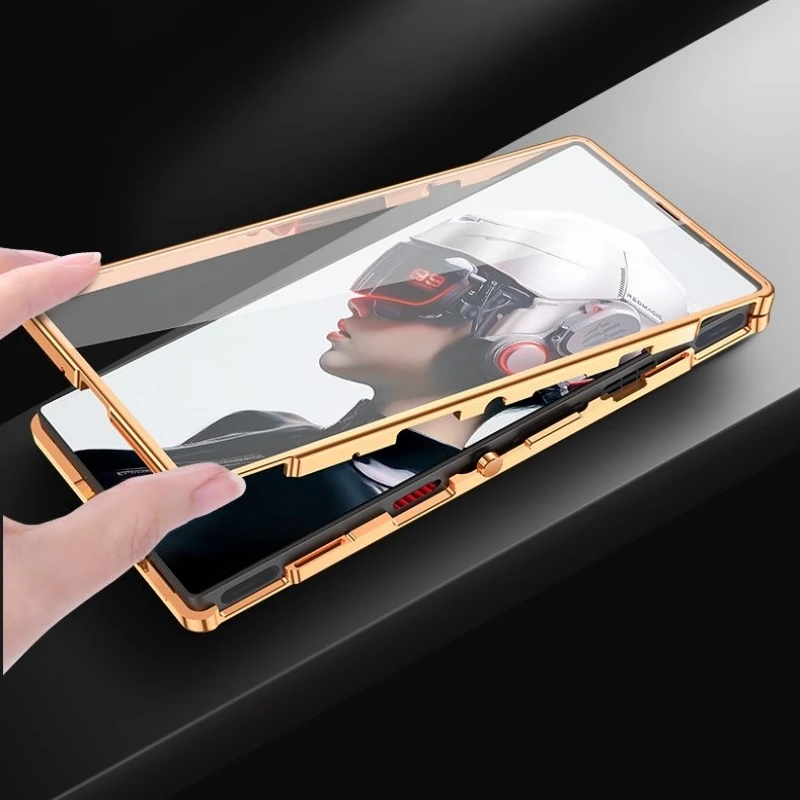 Полный чехол 360 для Red Magic 10 Pro Plus кожаный из закаленного стекла Nubia RedMagic