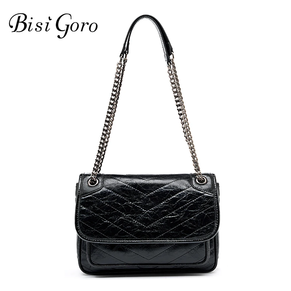 Bisi Goro Luxury Handbags Women Bags Designer High Quality Ladies Shoulder Bags 2023 Cow Leather Messenger Tote Bags for Women