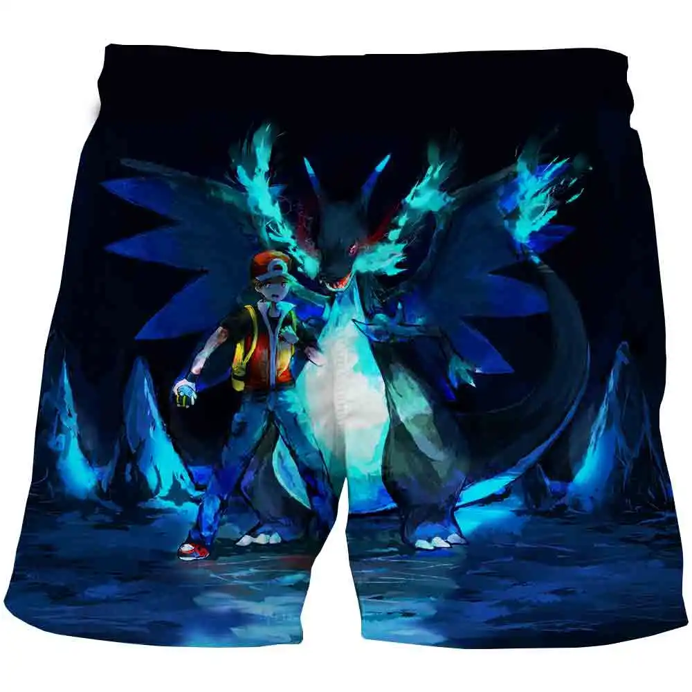 

New Boys Girls Pokémon Shorts Summer Casual Children Elastic Waist Short Pants Pokemon Print Short Trousers Costume 4-14 Years