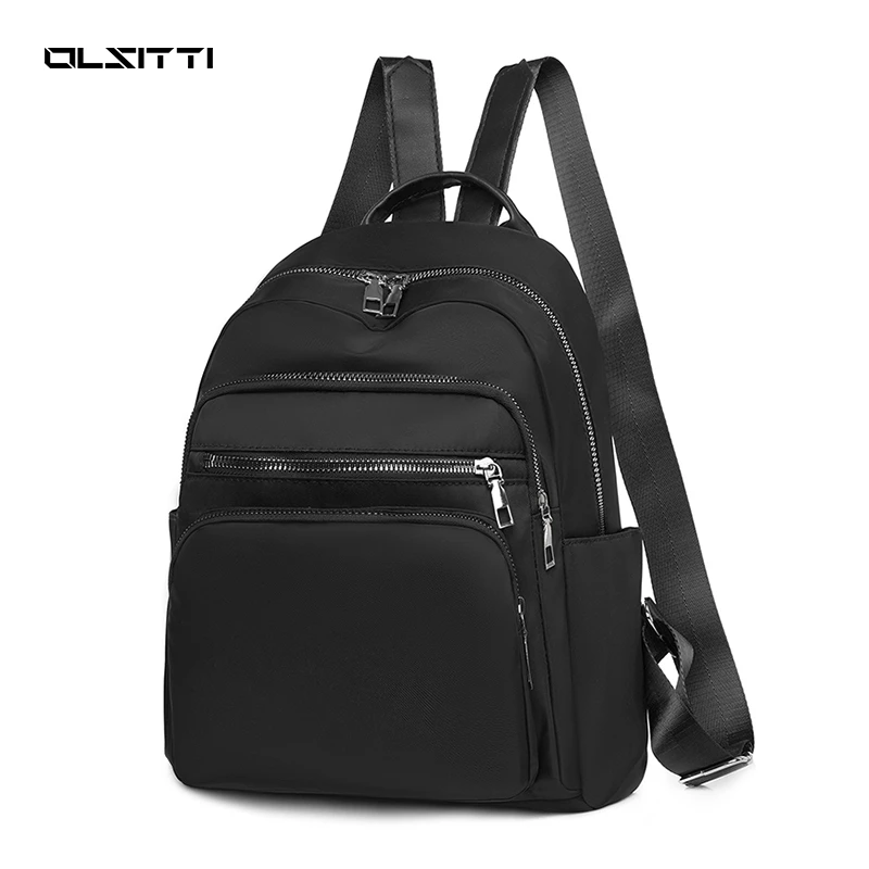 

Casual Women Backpack 2022 New Waterproof Nylon Bookbag Lady Outdoor Travel Shoulder Bags for Women Solid Color Backpack Sac