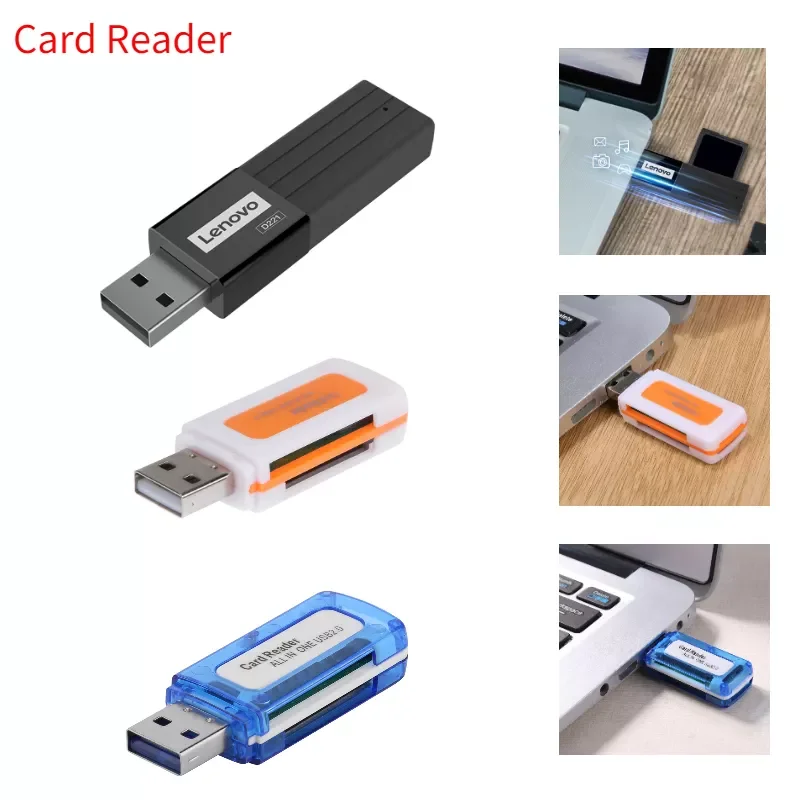 

4 in 1 Memory Card Reader Mini USB 2.0 All in One Cardreader for Micro SD TF M2 MMC MS Card Reader for PC Replacement Accessory