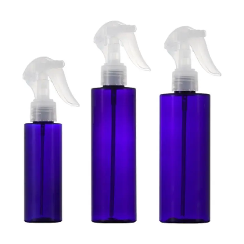 

Trigger Spray Bottle Empty Blue Plastic Flat Shoulder 100ml 200ml 250ml Clear Pump Cosmetic Packaging Refill Bottles 15pcs