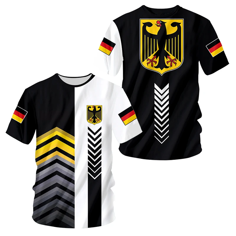 

Germany Flag Football Jersey Summer Men Soccer Plus Size Germany Emblem T-shirts Short Sleeve Deutschland Clothing Dropshipping