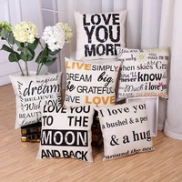 decorative pillowcases for sofa love you more throw pillow cover letter linen pillow case for bedroom living room bed couch sofa