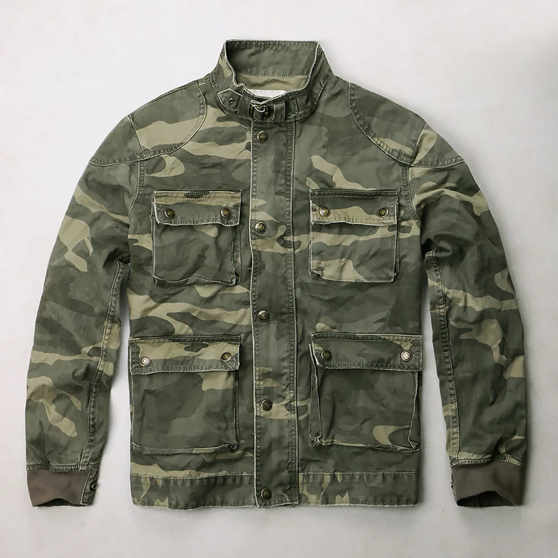 

Autumn Fit Casual Camouflage Men's Jacket Zipper Green Tooling Overalls Outdoor Trekking Training Hunting Clothing Combat Sports