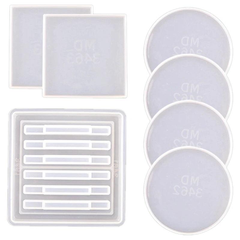 

Resin Coaster Molds Set,Coaster Mold with Coaster Stand Storage Silicone Molds for Resin Casting Coasters,Home Decor