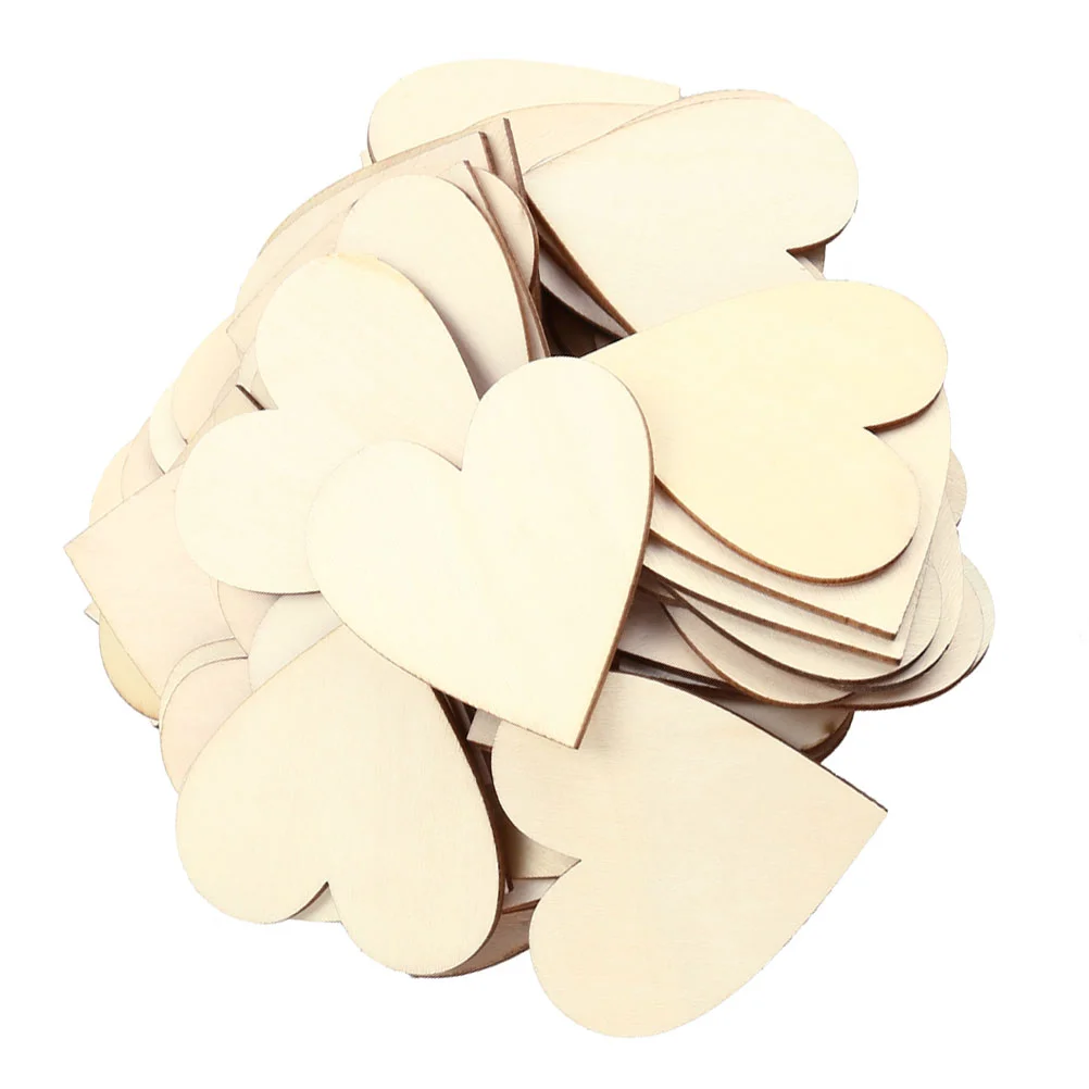 

50 Pcs DIY Wood Slices Heart Dangle Earrings Gift Log Bamboo Wooden Jewelry Shaped