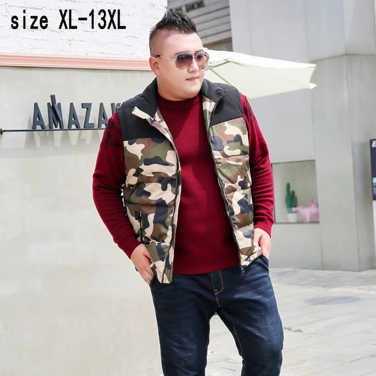 new arrival mens fashion super large 11XL 12XL 13XL Men Fashion Yards Down Jacket Vest White Duck Thick Loose Casual Sleeveless