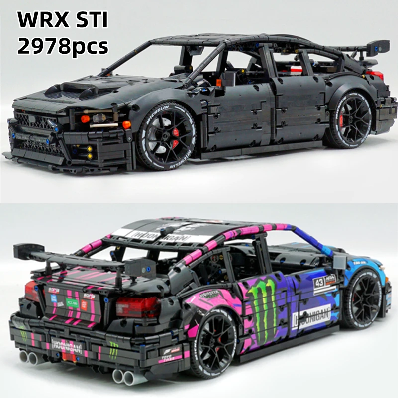 В наличии MOC 79953 WRX STI JDM спортивный автомобиль 2978 шт. 1:8 гоночный высокотехнологичный конструктор кирпичи игрушки SubaruU