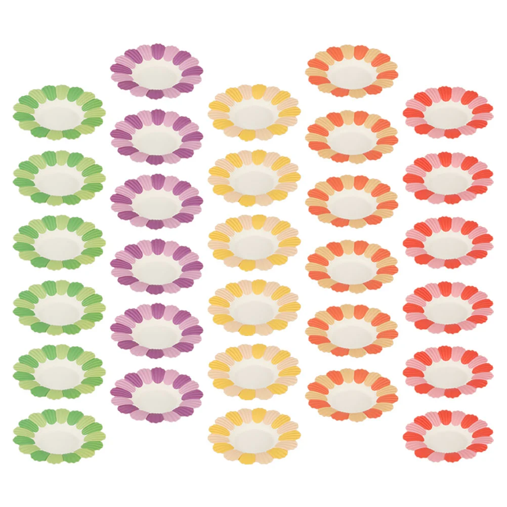 

50 Pcs Flower Paper Plate Disposable Party Plates Cake Tableware Kids Festive Home Food Serving Trays Dinner The Flowers